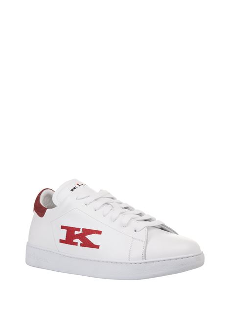 White and Red Sneakers With Logo KITON | USSA068N0108110/001