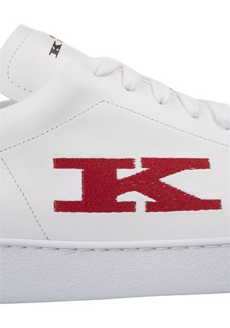 Sneakers Bianche e Rosse Con Logo KITON | USSA068N0108110/001