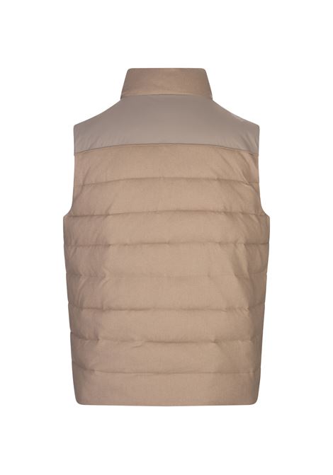 Beige Quilted Cashmere Padded Gilet KITON | UW1891V0446F02/002