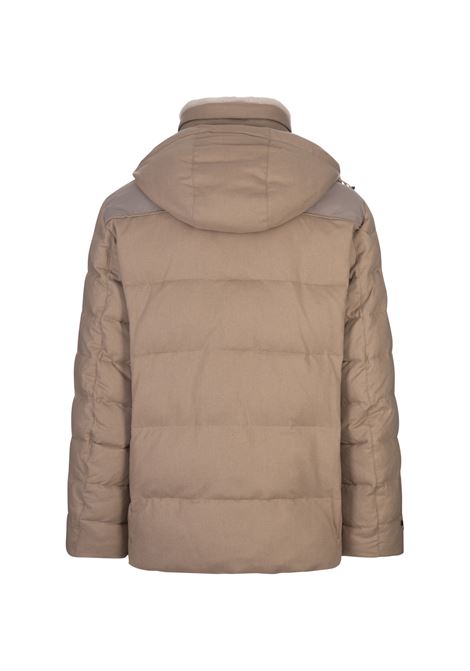 Beige Quilted Cashmere Puffer Jacket KITON | UW1892V0446F02/001