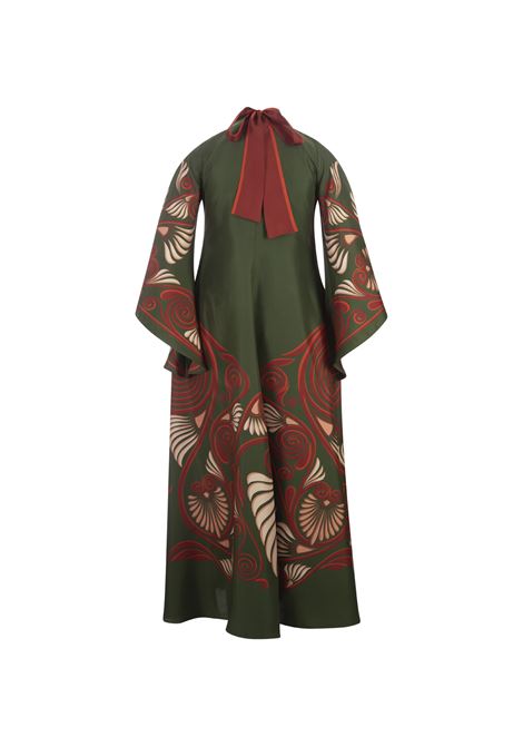 Magnifico Dress In Kerylos Plac?e Dark Green in Silk Twill LA DOUBLE J | DRE0232-SIL006KER01GR03