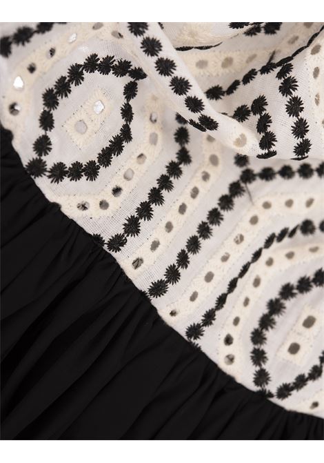 Jackie Mini Dress In Solid Ivory in Cotton Sangallo LA DOUBLE J | DRE0703-SAN001SAN03WH04