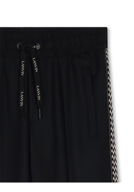 Joggers Neri Con Motivo Curb Sui Lati LANVIN ENFANT | N3013109B