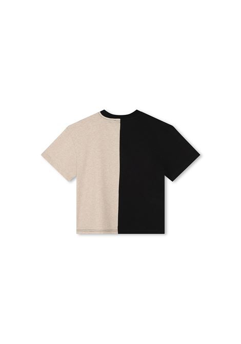 Two-Tone T-Shirt With Curb Motif and Lanvin Logo LANVIN ENFANT | N30143M92