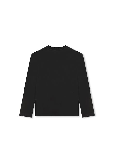 Black Long-Sleeved T-Shirt With Lanvin Logo LANVIN ENFANT | N3014409B