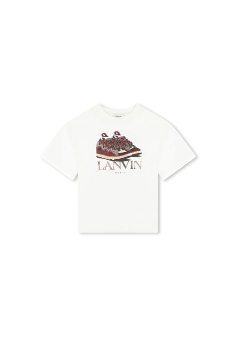 White T-Shirt With Logo and Curb Sneakers LANVIN ENFANT | N30147117