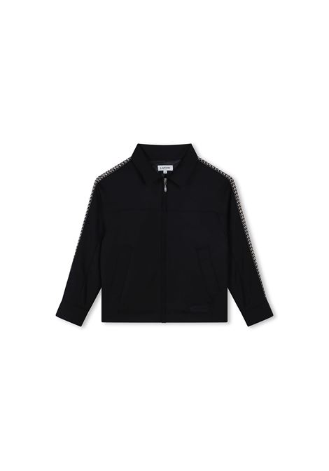 Black Lightweight Jacket with Logo and Curb Motif LANVIN ENFANT | N3014909B