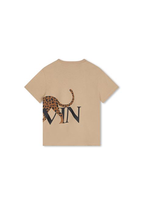 Beige T-Shirt With Jaguar Print and Lanvin Logo LANVIN ENFANT | N30150258