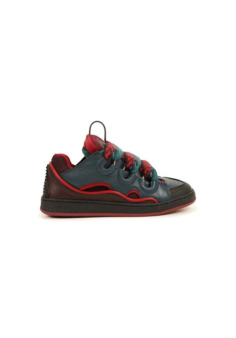 Sneakers Curb In Pelle Blu e Rosse LANVIN ENFANT | N30154V70