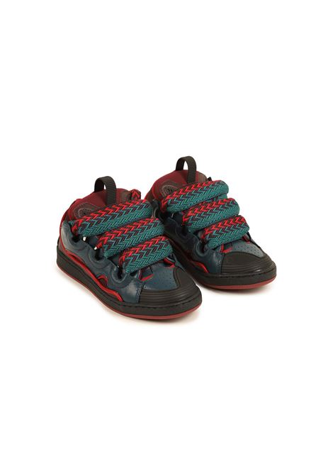 Sneakers Curb In Pelle Blu e Rosse LANVIN ENFANT | N30154V70