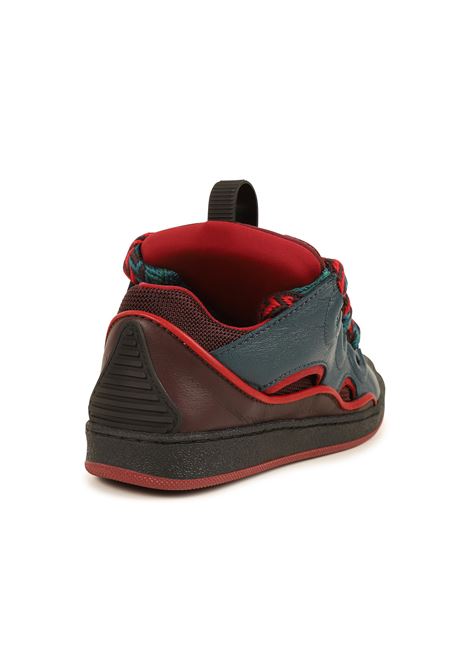 Blue And Red Leather Curb Sneakers LANVIN ENFANT | N30154V70