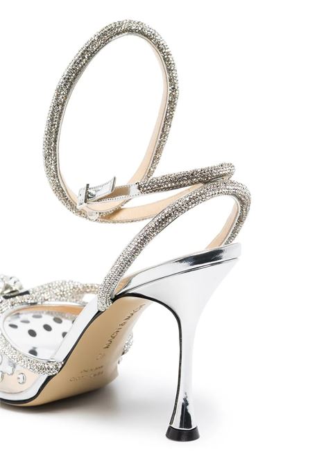 Slingback Double Bow 100 mm Decorata Con Cristalli MACH & MACH | FW21-0337TRANSPARENT IN SILVER