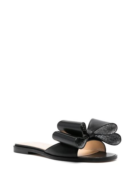 Sandali Bassi Con Fiocco In Nappa Nera MACH & MACH | R24-S0447-NAPBLK