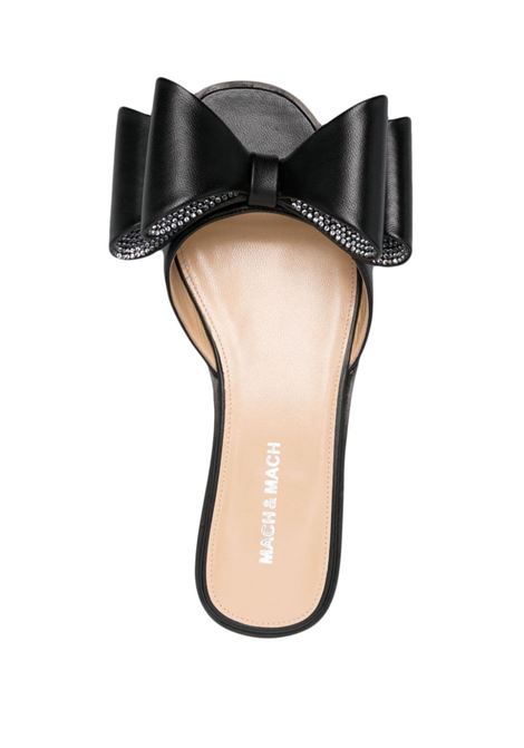 Sandali Bassi Con Fiocco In Nappa Nera MACH & MACH | R24-S0447-NAPBLK