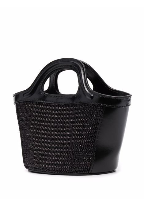 Black Micro Tropicalia Summer Bag In Leather and Raffia MARNI | BMMP0067Q0-P386000N99