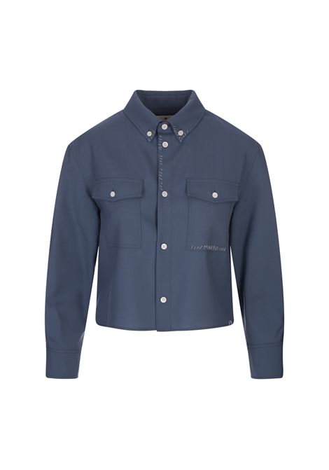 MARNI Camicia Corta Button-Down In Cotone Blu - MARNI