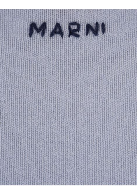 Maglione Azzurro Con Logo e Impunture MARNI | GCMD0540Q0-UFZ37300B21