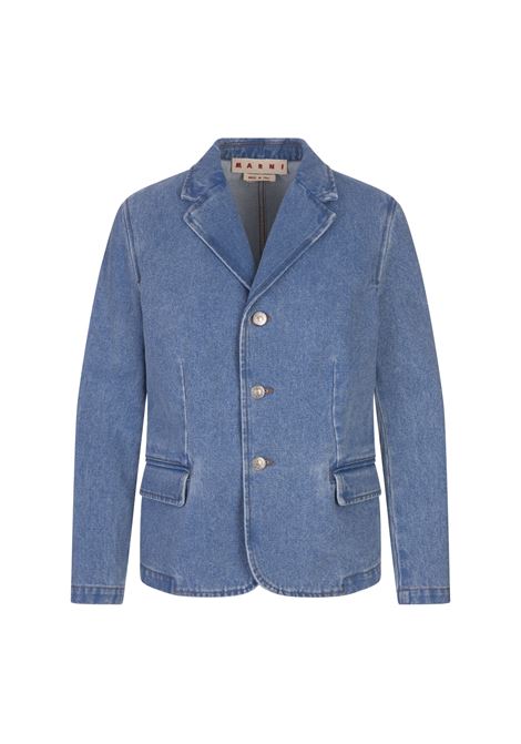 Blue Denim Single-Breasted Blazer MARNI | GIJD0272X0-USCW91BDB44