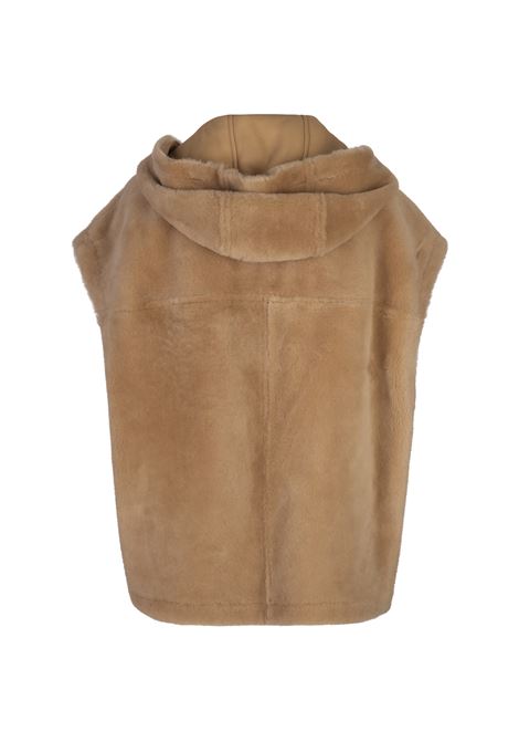 Gilet Con Cappuccio In Shearling Beige MARNI | GLMX0086A1-ULM094ROW60