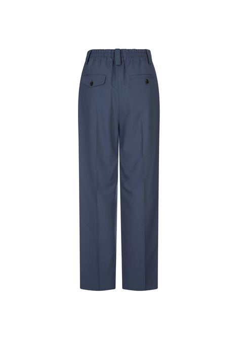 Pantaloni Con Pieghe In Fresco Di Lana Blu MARNI | PAMA0440SU-TW83900B49