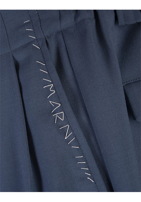 Pants With Pleats In Blue Wool MARNI | PAMA0440SU-TW83900B49