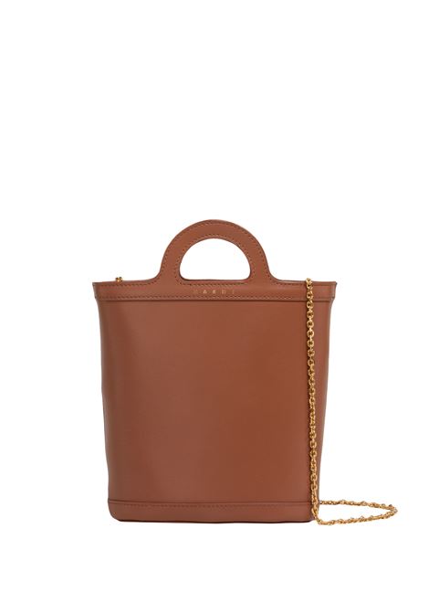 Borsa Tropicalia a Secchiello Nano In Pelle Marrone MARNI | PHMO0039Q1-LV589LV589