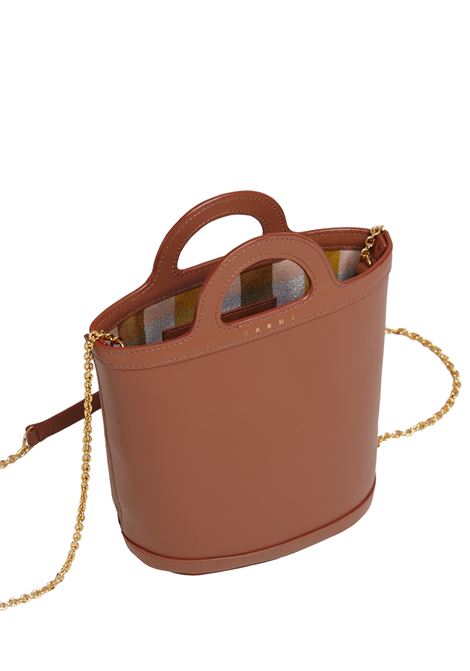 Borsa Tropicalia a Secchiello Nano In Pelle Marrone MARNI | PHMO0039Q1-LV589LV589