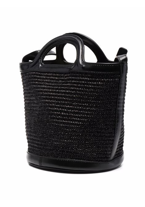 Borsa Tropicalia Piccola Nera In Pelle e Rafia MARNI | SCMP0056Q1-P386000N99