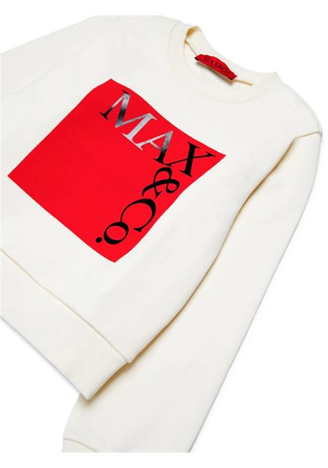 Icona Sweatshirt With Logo In White And Red MAX&CO. KIDS | MX0037-MX056MX10D