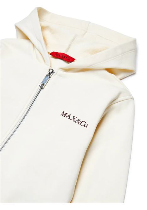 Felpa Zip-Up Bianc Con Logo e Cappuccio MAX&CO. KIDS | MX0054-MX056MX102