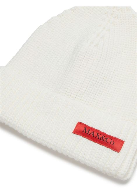 White Beanie With Logo Label MAX&CO. KIDS | MX0096-MX048MX102