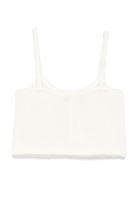 White Crop Top With Jewel Appliqu? MISS BLUMARINE KIDS | IF4005MA39P10602