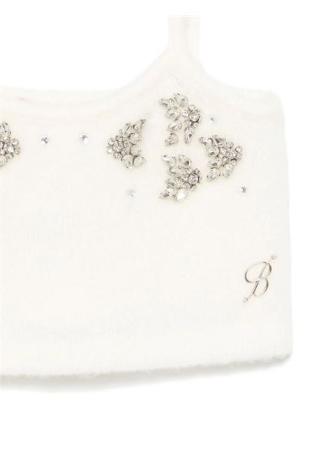 White Crop Top With Jewel Appliqu? MISS BLUMARINE KIDS | IF4005MA39P10602