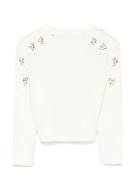 Cardigan Bianco Con Applicazione Gioiello MISS BLUMARINE KIDS | IF4006MA39P10602