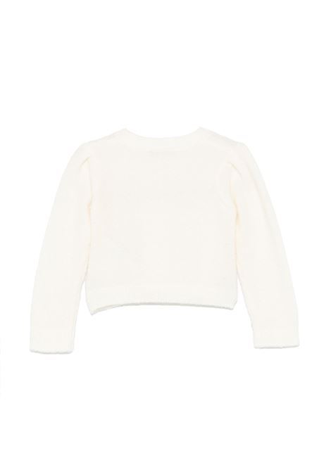 White Sweater With Signature and Floral Detailing MISS BLUMARINE | IF4088MA39P10602