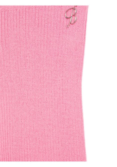 Pink Ribbed Wool Blend Flare Trousers MISS BLUMARINE | IF4090MA51IX0604