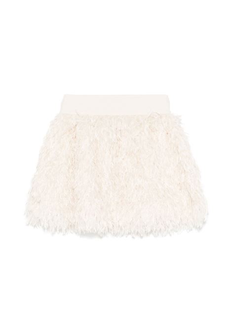 Ivory Short Skirt With Fringes MISS BLUMARINE KIDS | IF4129J476810602