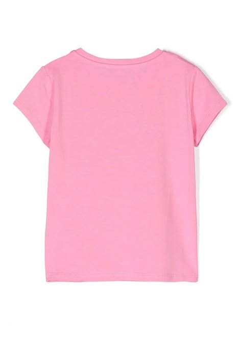 T-Shirt Rosa Con Logo Di Strass MISS BLUMARINE KIDS | IF4143J0088X0604