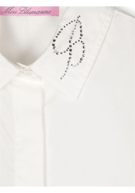 White Shirt With Logo On Collar MISS BLUMARINE KIDS | IF4159T324610602