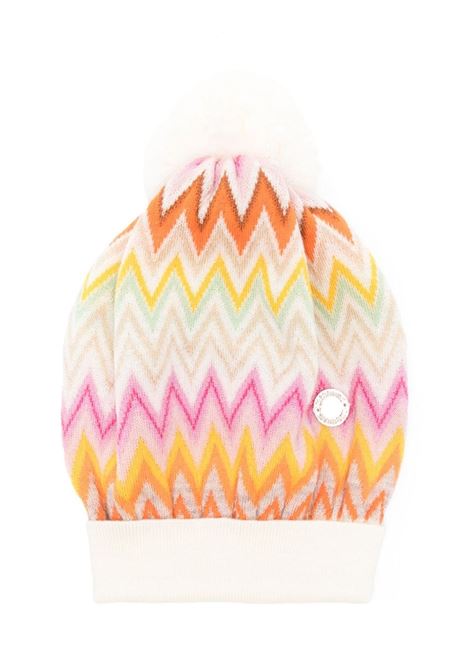 Berretto Con Pompon e Motivo Zigzag Multiocolore MISSONI KIDS | MV0A37-W0028999