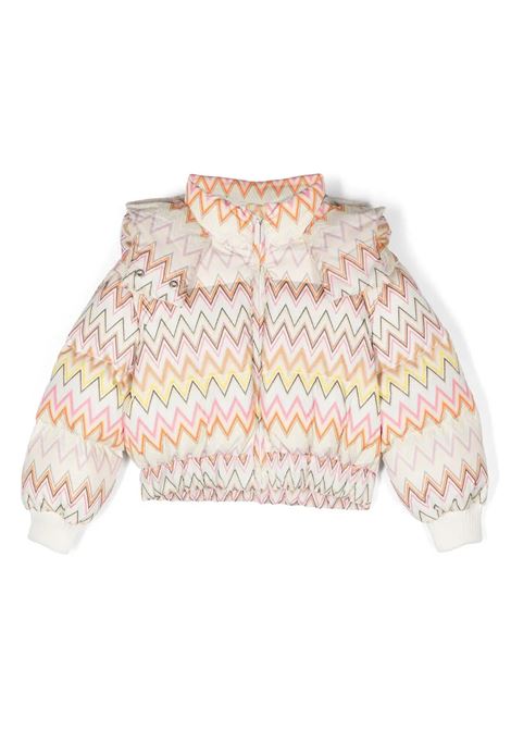 MISSONI KIDS Piumio Bianco Con Motivo Zigzag Multicolore - MISSONI KIDS