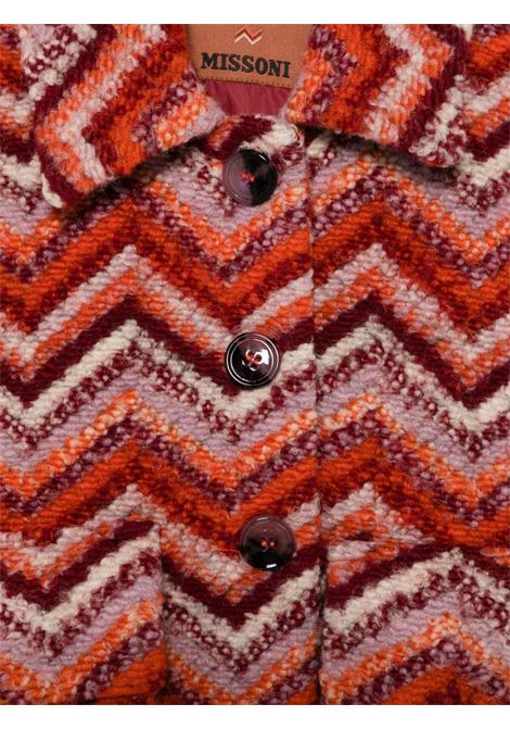 Red and Orange Zigzag Pattern Wool Blend Jacket MISSONI KIDS | MV2A30-Q0057999AR