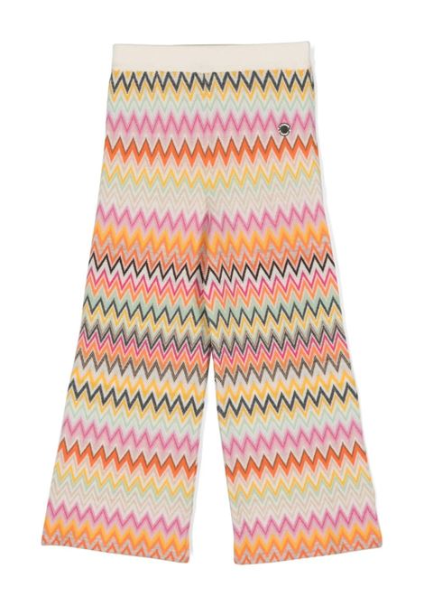 Pantapalazzo In Lana Con Motivo Zigzag Multicolore MISSONI KIDS | MV6B10-W0028999