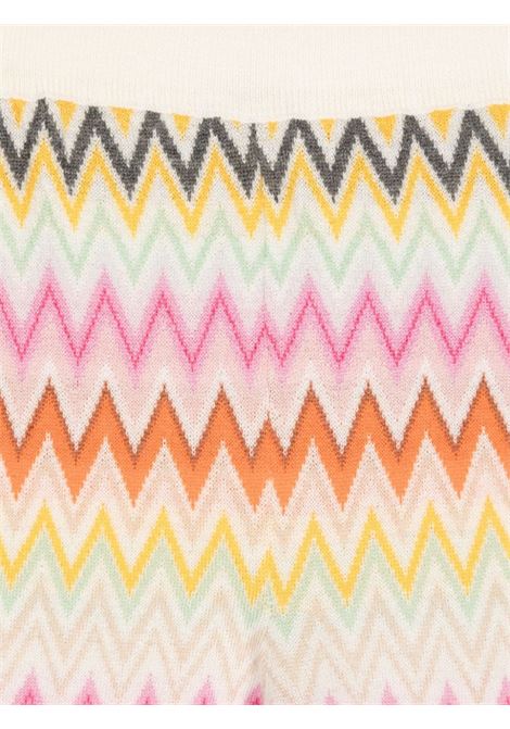 Multicoloured Wool Zigzag Patterned Palazzo Trousers MISSONI KIDS | MV6B10-W0028999