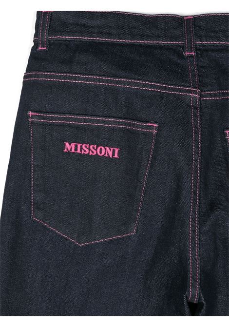 Dark Blue Jeans With Logo and Zigzag Pattern MISSONI KIDS | MV6P70-D0004621