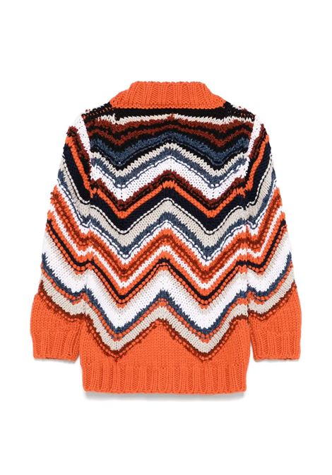 Orange Cardigan With Zigzag Pattern MISSONI KIDS | MV9P30-X0171998