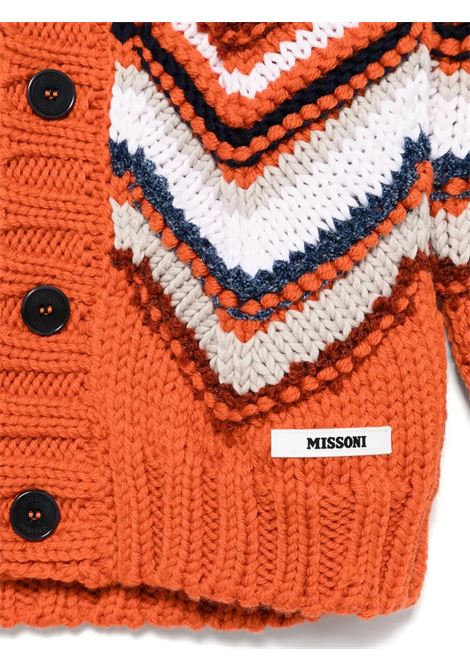 Cardigan Arancione Con Motivo Zigzag MISSONI KIDS | MV9P30-X0171998