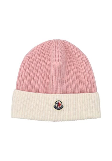 Pink and White Beanie With Logo MONCLER ENFANT | 3B000-06 M1241523