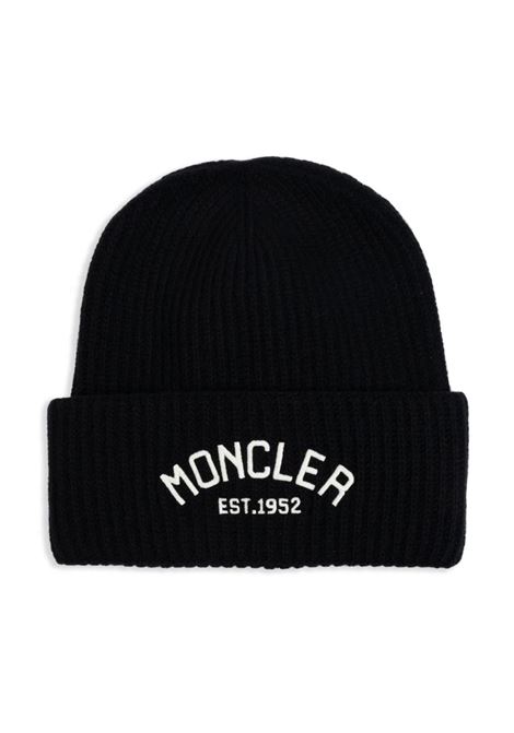 Black Beanie With Contrast Embroidered Logo MONCLER ENFANT | 3B000-06 M1241999