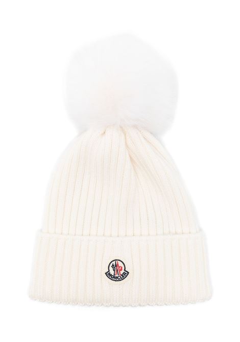 White Wool Beanie With Pompon MONCLER ENFANT | 3B000-14 M1131030